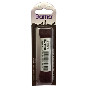 Bama Blister Packed Cotton Laces 90cm Flat, Brown