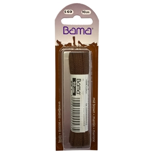Bama Blister Packed Cotton Laces 90cm Flat, Tan