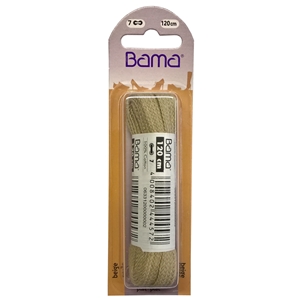 Bama Blister Packed Cotton Laces 120cm Flat, Beige