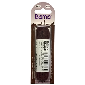 Bama Blister Packed Cotton Laces 120cm Flat, Brown