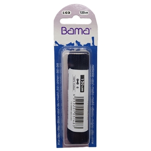 Bama Blister Packed Cotton Laces 120cm Flat, Navy Blue