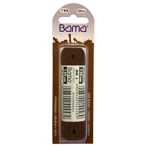 Bama Blister Packed Cotton Laces 120cm Flat, Tan