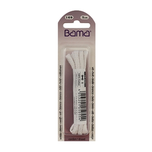 Bama Blister Packed Cotton Laces 75cm Cord, White
