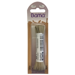 Bama Blister Packed Cotton Laces 90cm Cord, Beige
