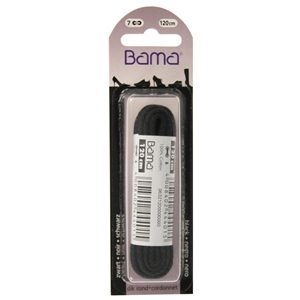 Bama Blister Packed Cotton Laces 120cm Cord, Black