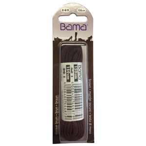 Bama Blister Packed Cotton Laces 150cm Cord, Brown