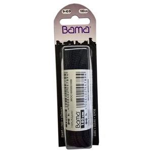 Bama Blister Packed Cotton Laces 180cm Cord, Black