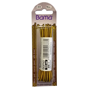 Bama Blister Packed Polyester Laces 90cm Outdoor Cord, Yellow/Brown