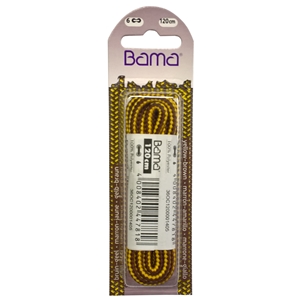 Bama Blister Packed Polyester Laces 120cm Outdoor Cord, Yellow/Brown