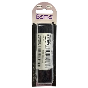 Bama Blister Packed Polyester Laces 180cm Outdoor Cord, Black
