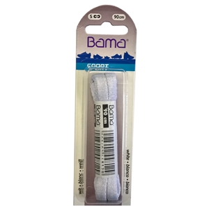 Bama Blister Packed Polyester Flat Laces 90cm White