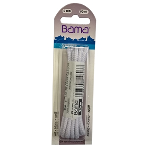 Bama Blister Packed Polyester Cord Laces 90cm White