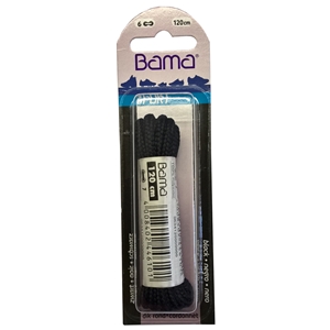 Bama Blister Packed Polyester Cord Laces 120cm Black