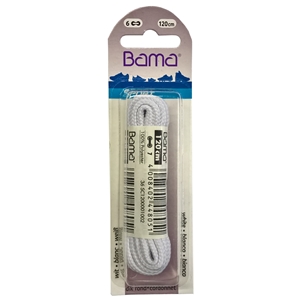 Bama Blister Packed Polyester Cord Laces 120cm White