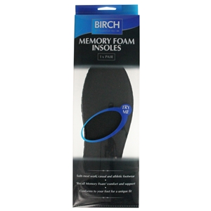 Birch Memory Foam Insoles Ladies Size 2-3, Euro 35-36 (Not for Sale on Amazon/Ebay)