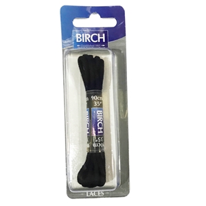 Birch Blister Pack Laces 90cm Round Black
