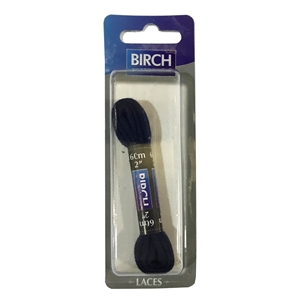 Birch Blister Pack Laces 60cm Fine Flat Navy Blue