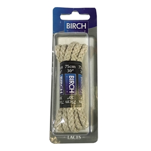 Birch Blister Pack Laces 75cm Chunky Cord Stone