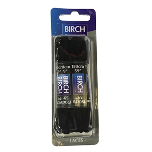 Birch Blister Pack Laces 150cm Chunky Cord Black