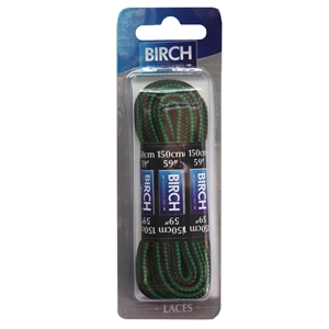 Birch Blister Pack Laces 150cm Hiking Cord Green/Brown