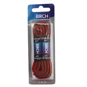 Birch Blister Pack Laces 150cm Hiking Cord Red/Green