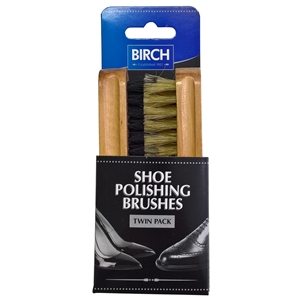 BIRCH Twin Pack Shoe Brush Medium Size (Not for Sale on Amazon/Ebay)