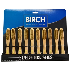 BIRCH Wood Handle Suede Brush On Display Card (Not for Sale on Amazon/Ebay)