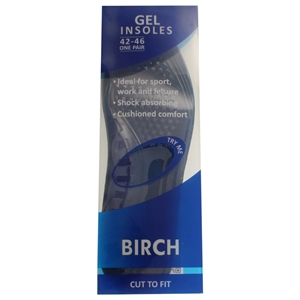 BIRCH Gel Insoles Size 42-46 (Not for Sale on Amazon/Ebay)