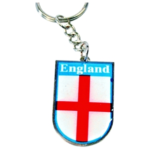 England Flag Key Ring Shield Shape