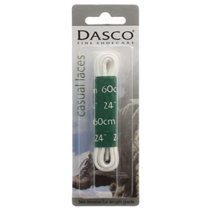 Dasco Laces Round 60cm White Blister Packed