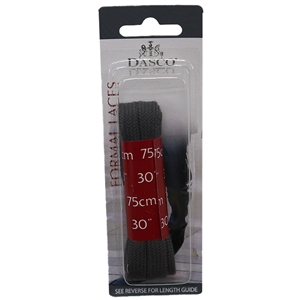 Dasco Laces Flat 75cm Grey Blister Packed