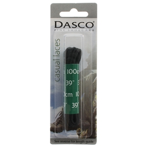 Dasco Laces Round 100cm Black Blister Packed