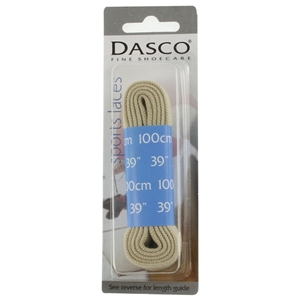 Dasco Laces Flat 100cm Beige Blister Packed