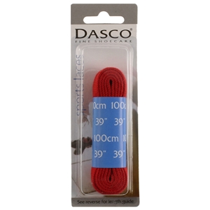 Dasco Laces Flat 100cm Red Blister Packed