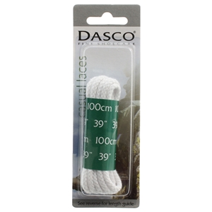 Dasco Laces Chunky Cord 100cm White Blister Packed