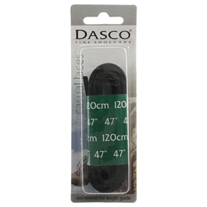 Dasco Laces Leather 120cm Black Blister Packed