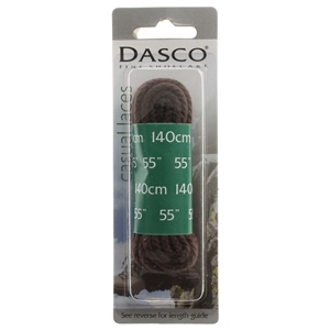 Dasco Laces Chunky Cord 140cm Brown Blister Packed