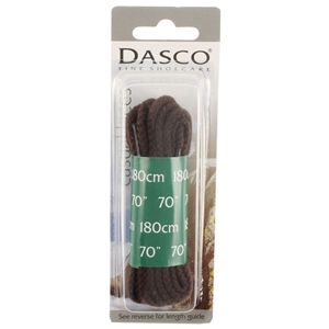 Dasco Laces Chunky Cord 180cm Brown Blister Packed