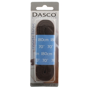 Dasco Laces Flat 180cm Brown Blister Packed
