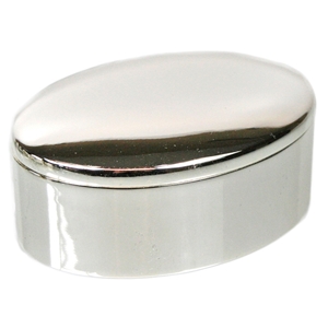 Oval Trinket Box Silver Plated 6.5x5x2.5cm