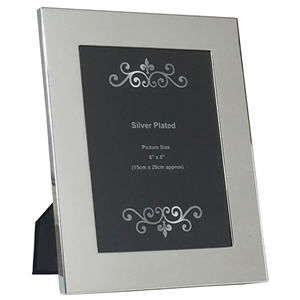 6x8 Inch Silver Plated Plain Wide Picture Frame CLEARANCE ITEM