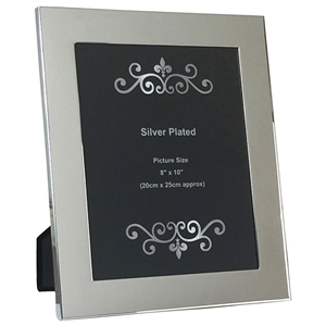 8x10 Inch Silver Plated Plain Wide Picture Frame CLEARANCE ITEM