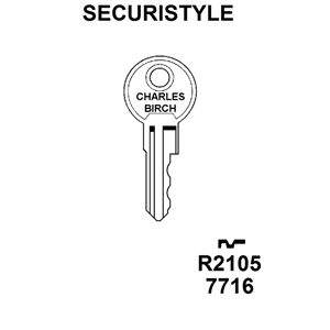 Securistyle R2105 (7249) Window Key KWL25 , HD WL022A