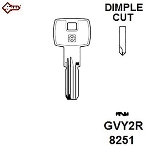 Silca GVY2R, Gevy Dimple Security Cylinder Blank