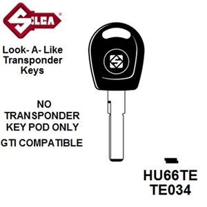 Silca HU66TE - Volkswagon Transponder (Without Chip), JMA TP00HU-HAA.P1