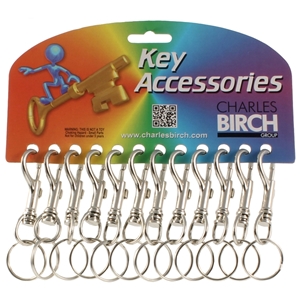 Birch Metal Billet Hook With Key Ring Card Of 12