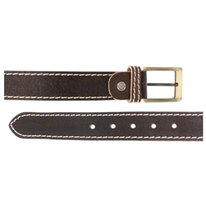 Birch Full Grain Leather Belt With Contrasting Stitching 40mm Large (36-40 Inch) Brown