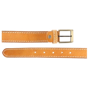 Birch Full Grain Leather Belt With Contrasting Stitching 40mm EX Large (40-44 Inch) Tan
