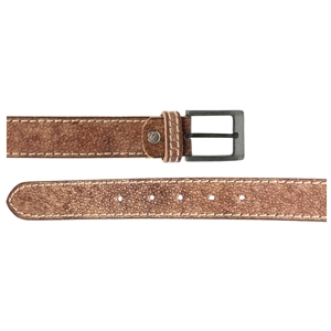 Birch Full Grain Leather Belt With Contrasting Stitching 35mm Large (36-40 Inch) Distressed Brown