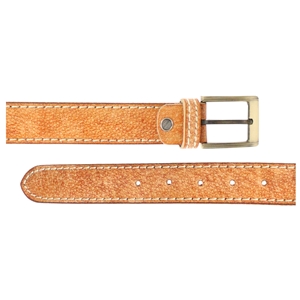 Birch Full Grain Leather Belt With Contrasting Stitching 40mm Large (36-40 Inch) Distressed Tan